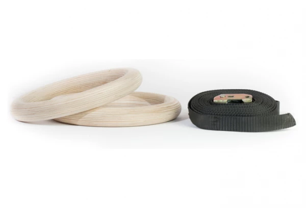 Anneaux En Bois Avec Strap Gorilla Grip Ring 32 Mm (Paire) 1 Anneaux En Bois Avec Strap Gorilla Grip Ring 32 Mm (Paire)